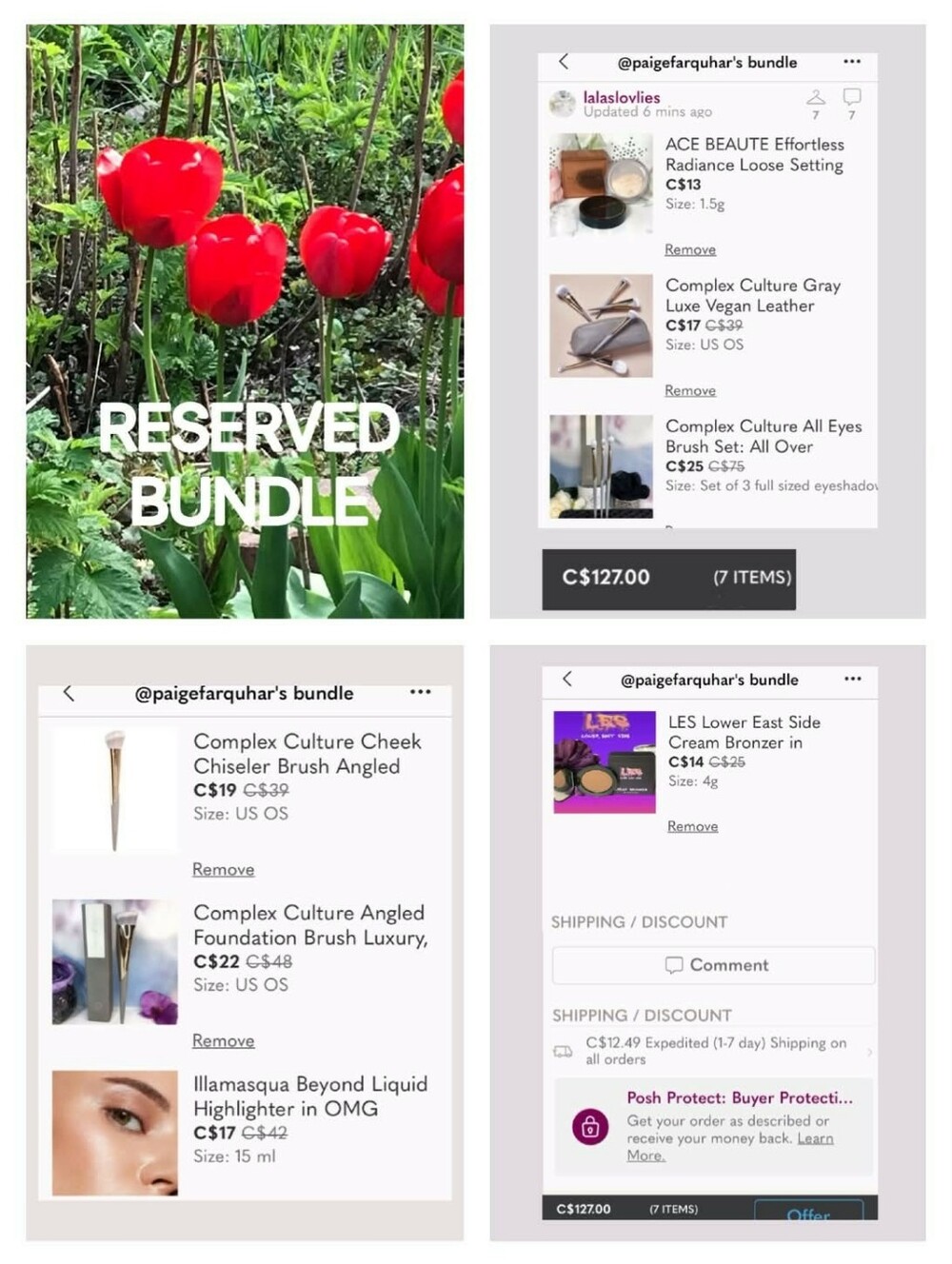 Reserved Bundle - Makeup & Brushes (Complex Culture, Illamasqua)